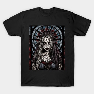 Stained Glass Zombie Girl Villager T-Shirt